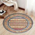 thumbnail image 1 of American Vintage Round Rug Living Room Bedroom Bedside Rug Simple Style Washable Non-slip Mat Computer Chair Mat Round Carpets, 1 of 6