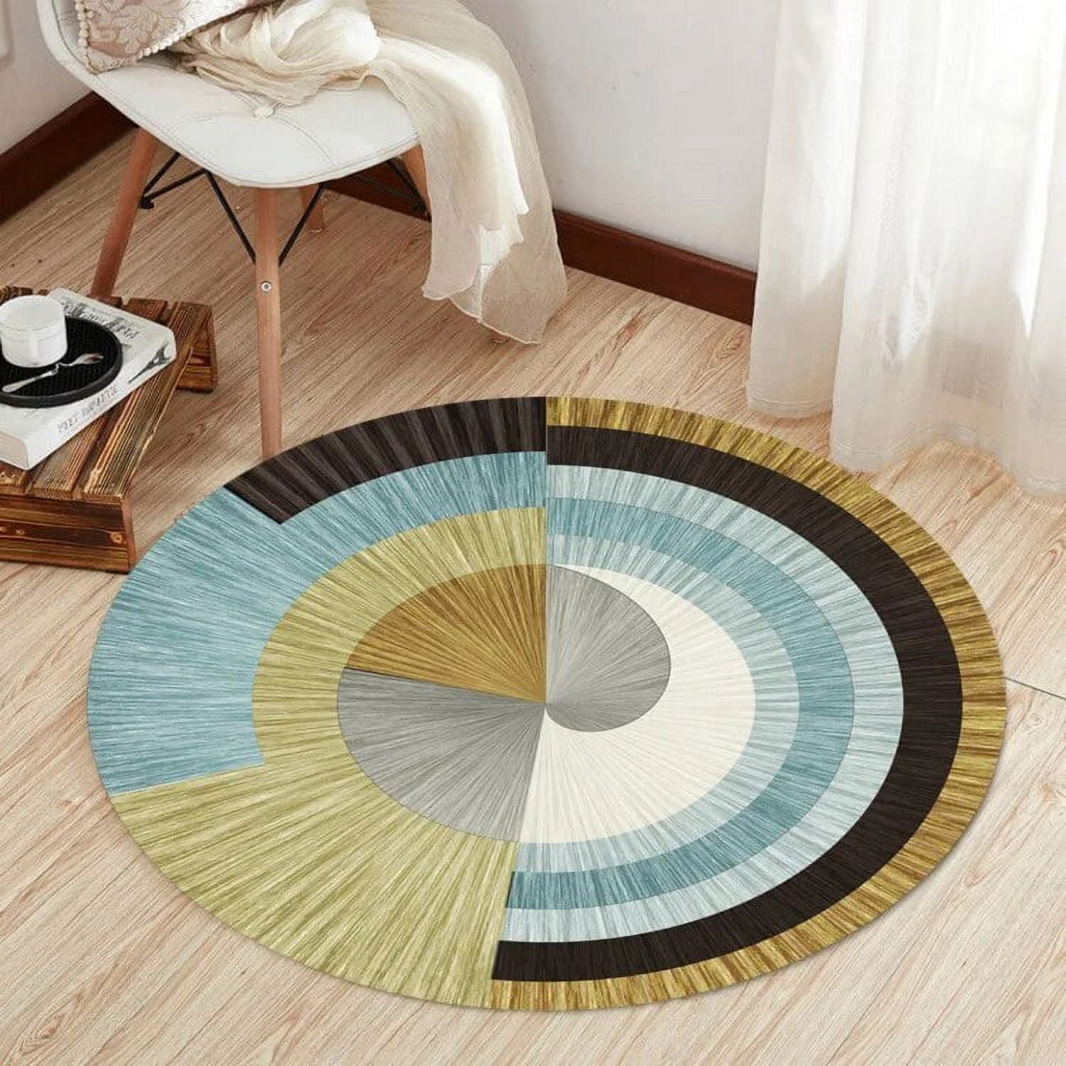 American Vintage Round Rug Living Room Bedroom Bedside Rug Simple Style American Vintage Round Rug Living Room Bedroom Bedside Rug Simple Style