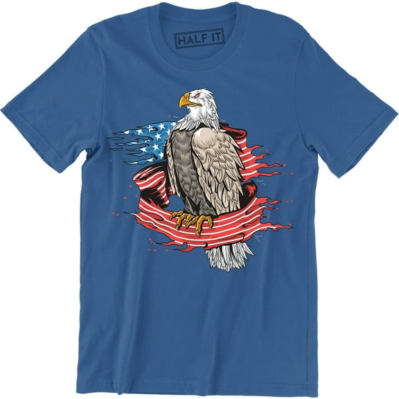 American Vintage Usa Flag Eagle Bird Of Prey Patriotic Mens Pride T-Shirt