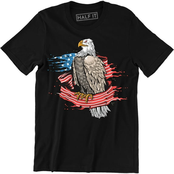 American Vintage Usa Flag Eagle Bird Of Prey Patriotic Mens Pride T-Shirt