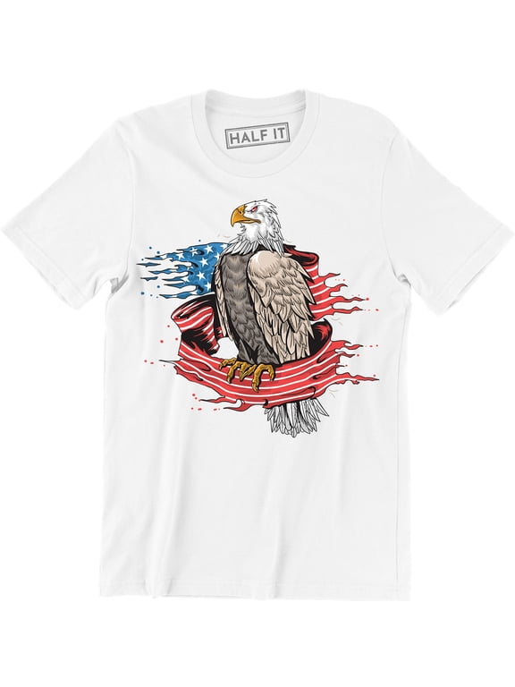 American Vintage Usa Flag Eagle Bird Of Prey Patriotic Mens Pride T-Shirt