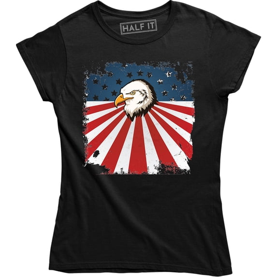 American Vintage Usa Flag Eagle Bird Of Prey Patriotic Women's Pride T-Shirt