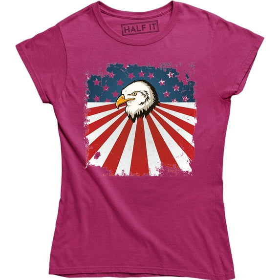 American Vintage Usa Flag Eagle Bird Of Prey Patriotic Women's Pride T-Shirt