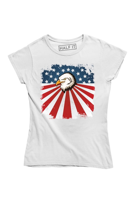 American Vintage Usa Flag Eagle Bird Of Prey Patriotic Women's Pride T-Shirt