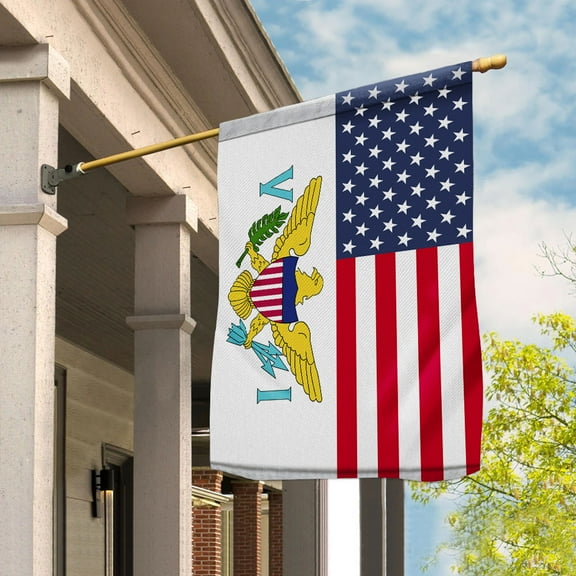 American Virgin Islands Flag Virgin Islanders Friendship U.S.A Memorial Day Patriotic For Garden Flag (11.5x17.5) Double Sided-USA Flags Premium Polyester-Decorative Indoor Outdoor Flag