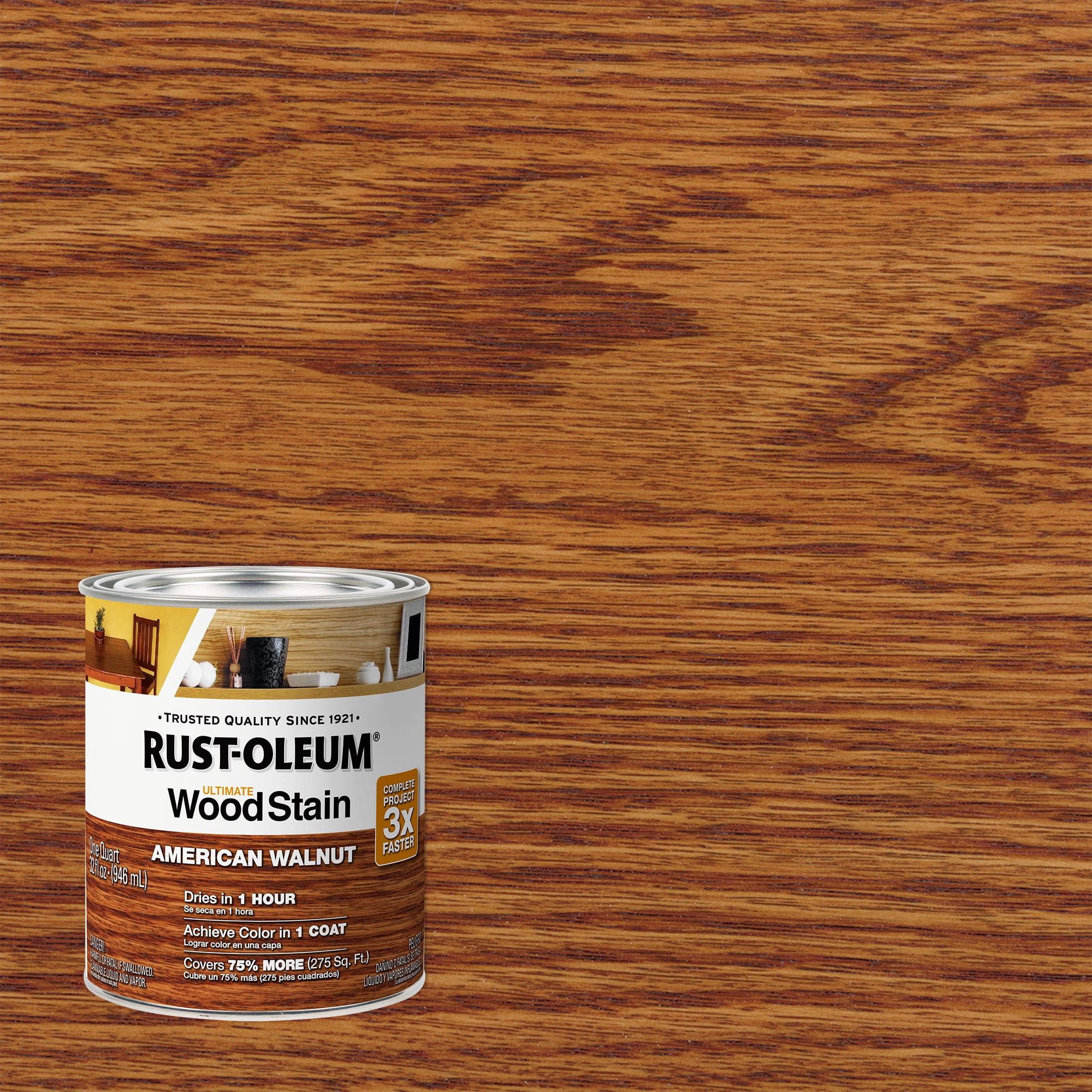 Rust Oleum Ultimate Wood Stain American Walnut Exceptional Coverage Rich Color