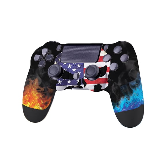 American Warrior Skulll Custom PS-4 Controller Wireless compatible with Play-Station 4 Console by BCB Controllers | Customized in USA with Permanent HYDRODIP Printing (NOT JUST A SKIN) [video game]