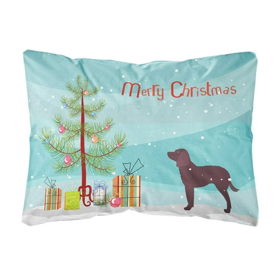 American Water Spaniel Merry Christmas Tree Canvas Fabric Decorative Pillow