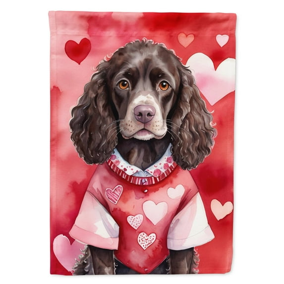 American Water Spaniel My Valentine House Flag