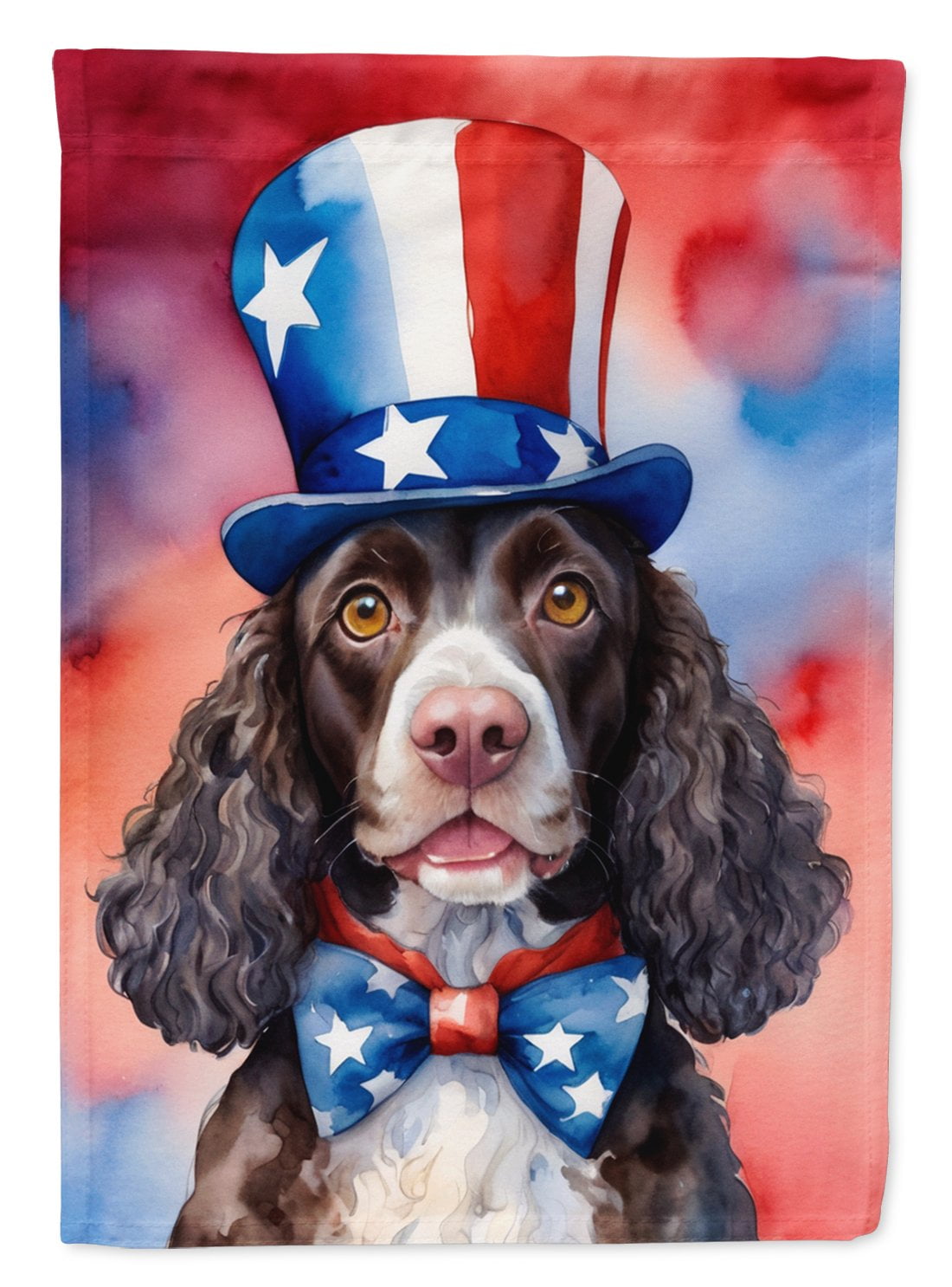 American Water Spaniel Patriotic American House Flag 28 in x 40 in