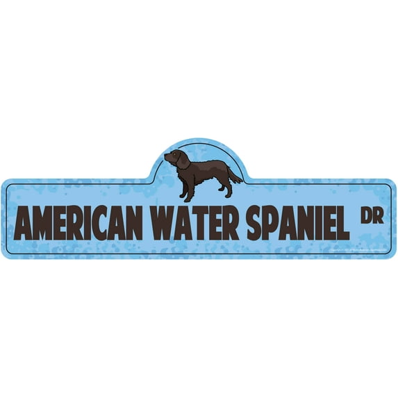 American Water Spaniel Street Sign | Indoor/Outdoor | Dog Lover Funny Home Décor for Garages, Living Rooms, Bedroom, Offices | SignMission personalized gift | 36" Wide