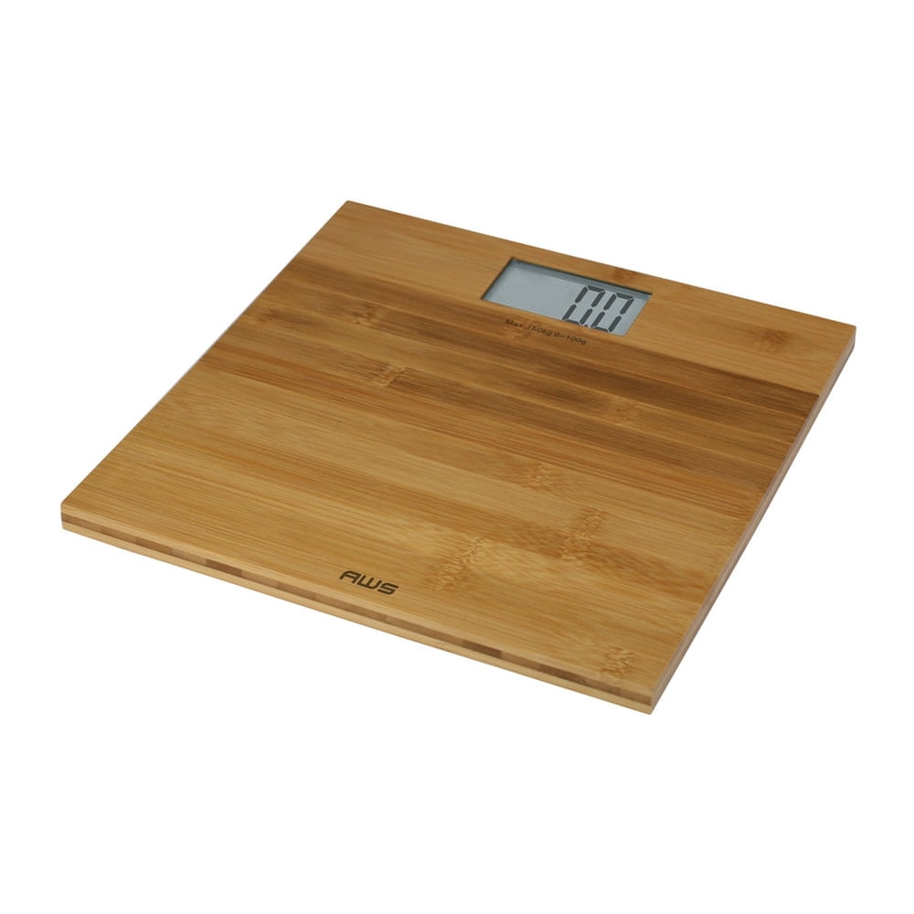 Bamboo Digital Bathroom Scale with LCD Display and Step-On Technology