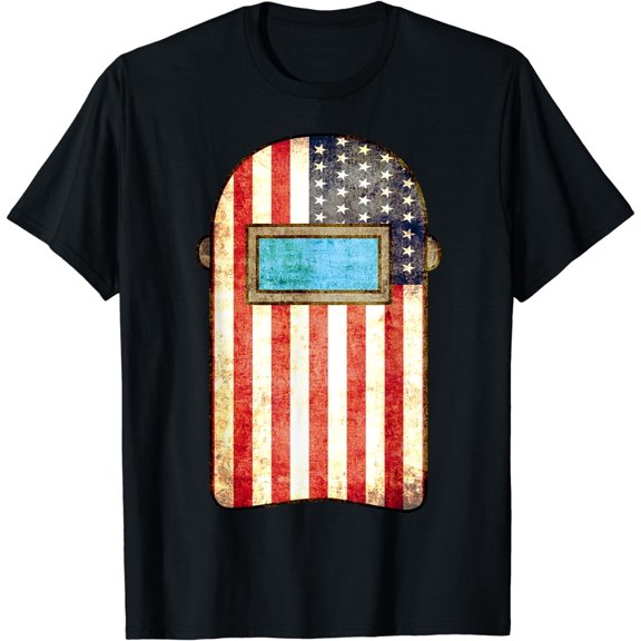 American Welder | US Flag Welding Hood Gift T-Shirt mens t shirt，black，women，funny，misfits，men，journey，t-shirt