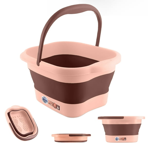 American Wellness Authority Foot Soaking Tub, Collapsible Foot Bath Soak Tub for Soaking Feet, Pedicure Bowl, Plastic Feet Soaking Tub with Acupressure Massage Points, Foldable Foot Tub
