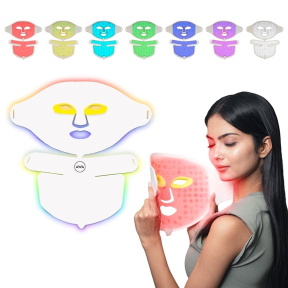 American Wellness Authority LX300 Red Light Therapy Face Mask, Red Light Therapy for Face & Neck, 7 Colors LED Red Light Face Mask