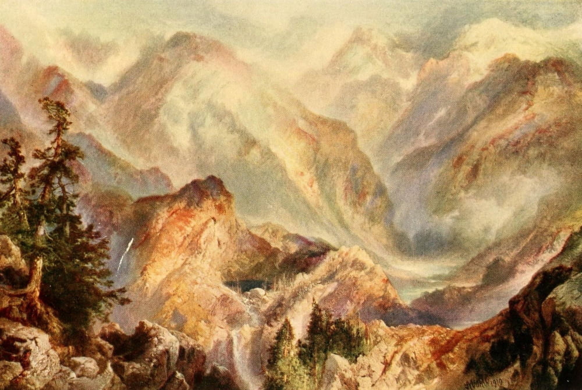 American West 1912 Morning in the High Sierras Canvas Art - T Moran (18 x 24)