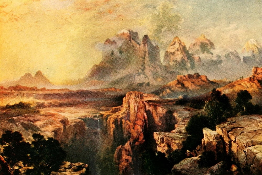 American West 1912 Rio Virgin Grand Canyon Canvas Art - T Moran (24 x 36)