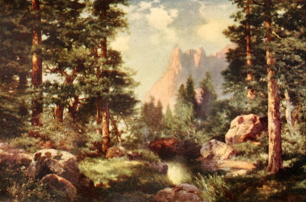 American West 1912 Sentinel Rock Yosemite Canvas Art - T Moran (24 x 36)