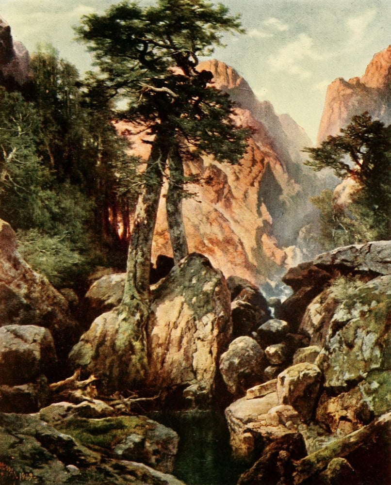 American West 1912 Tolte Gorge Colorado Canvas Art - T Moran (18 x 24)