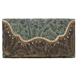 American West Womens Driftwood Tri-Fold Wallet Distressed Charcoal
