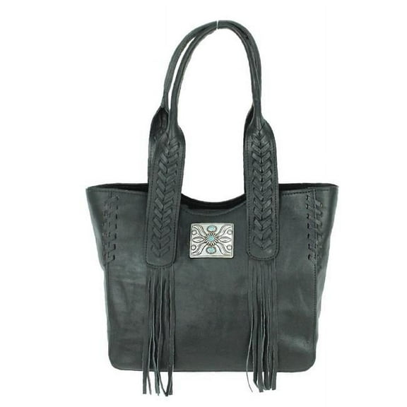 American West 5920915S Mohave Canyon Small Zip Top Tote Bag, Black