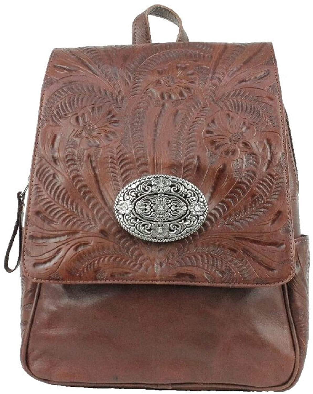 american west leather backpack American West Lariats & Lace Leather Backpack Purse Brown 7385555