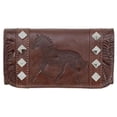 thumbnail image 1 of American West Hitchin' Post Leather Tri-fold Wallet (Brown), 1 of 1