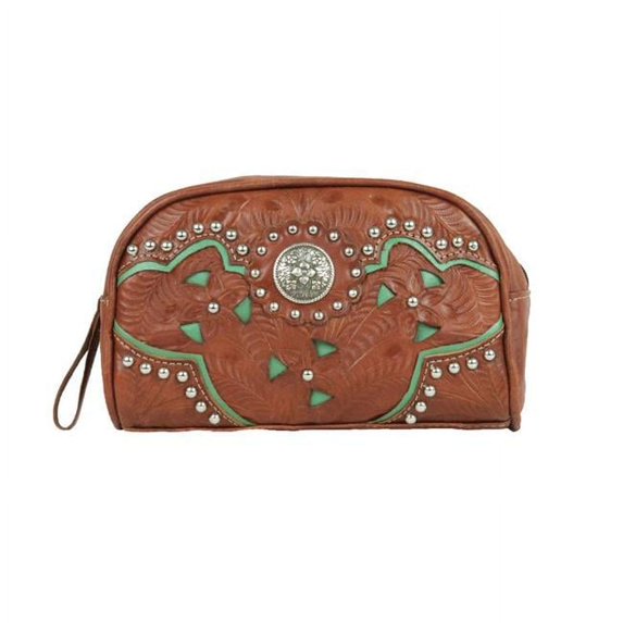 American West LCBT290 Lady Lace Cosmetic Case, Antique Brown