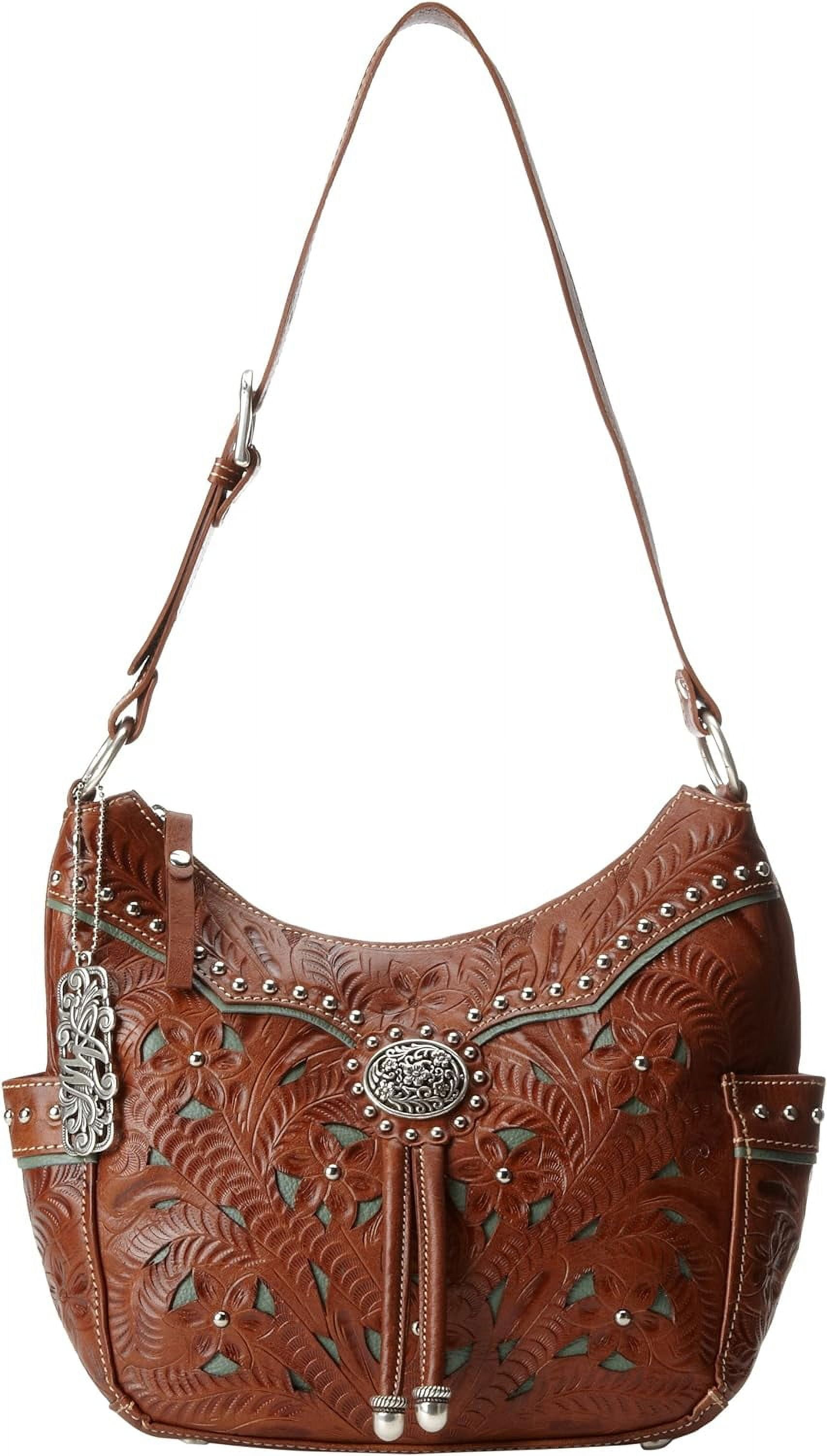 American West LCBT620 Lady Lace Zip Top Everyday Hobo with 2 Side Pockets 44 Antique Brown Turquoise 2ea76512 cc7e 4a87 9100 c7fa4bf322cb.68bff3919880a23d506de41c20e002e4