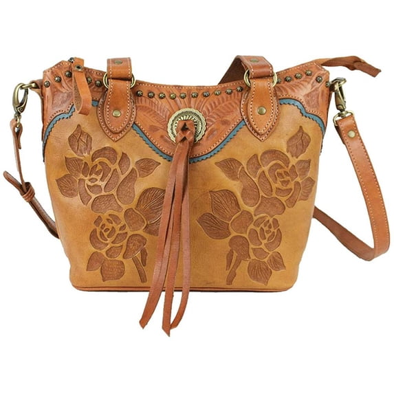 American West Leather - Shoulder Handbag Hobo Purse Holder Bundle