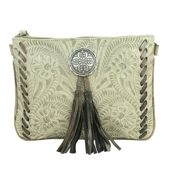 American West Leather Women's Multicompartment Cross-Body Handbag
