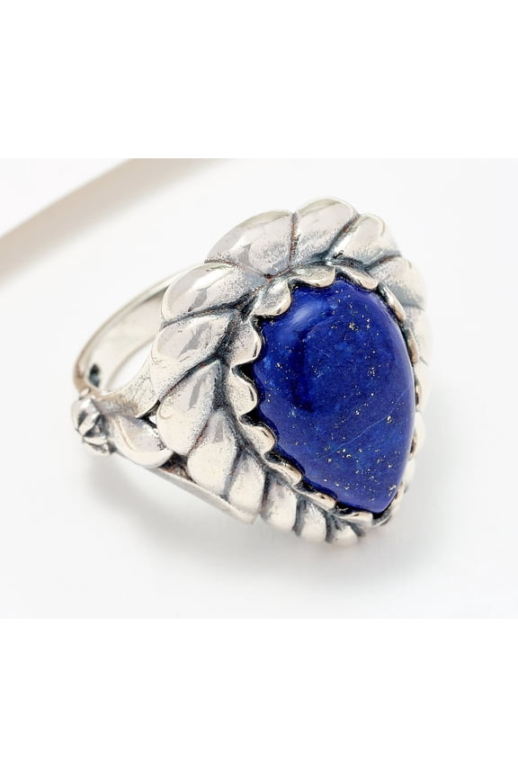 American West Pear Gemstone Rope Ring, Sterling Silver, Size 7