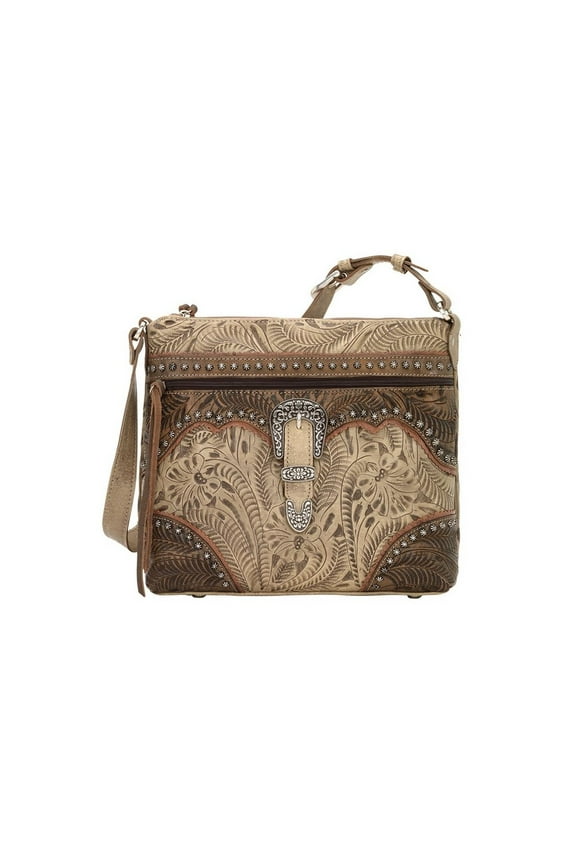 American West Western Handbag Saddle Ridge Shoulder Sand 2652170