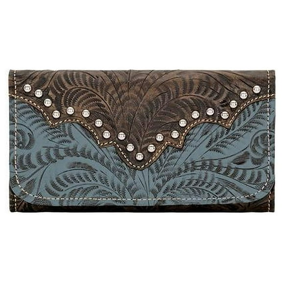 American West Womens Annies Secret Tri-Fold Wallet Brown One Size