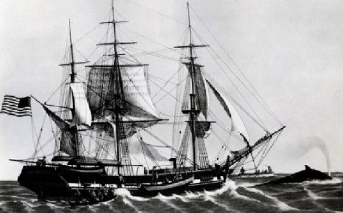 American Whaler by unknown artist lithograph Canvas Art - (24 x 36)