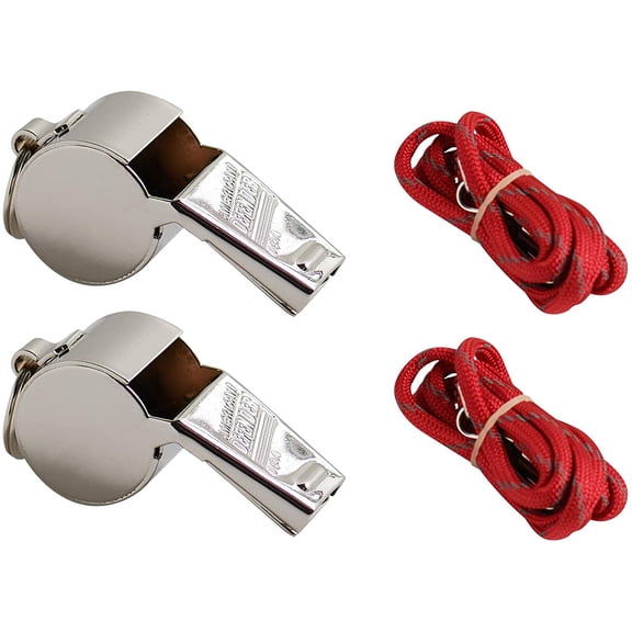 American Whistle Corporation 2 Pack Defender Brass Whistles with Paracord Lanyards - Safety Whistle