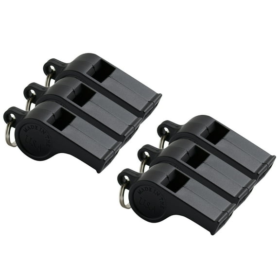 American Whistle Corporation American - Personal Safety Whistles - 6 Pack (Black)