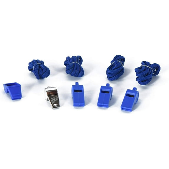 American Whistle Corporation Personal Safety Blue Whistles with Lanyards - Emergency Whistle 4 Pack