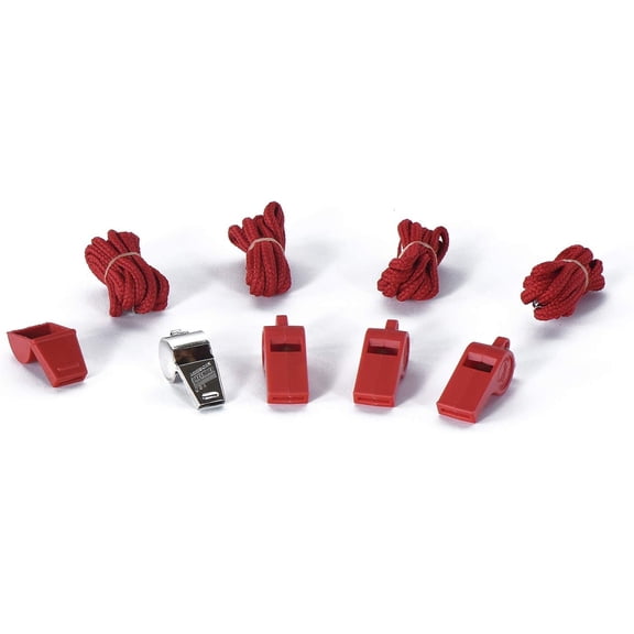 American Whistle Corporation Personal Safety Whistles with Lanyards - Emergency Whistles Pack - Red