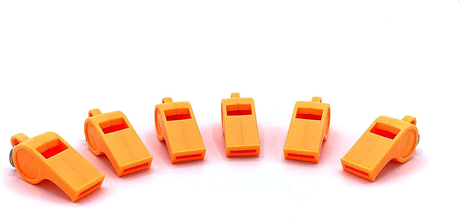 American Whistle Corporation Safety Whistle, Patriot 6-Pack, Orange