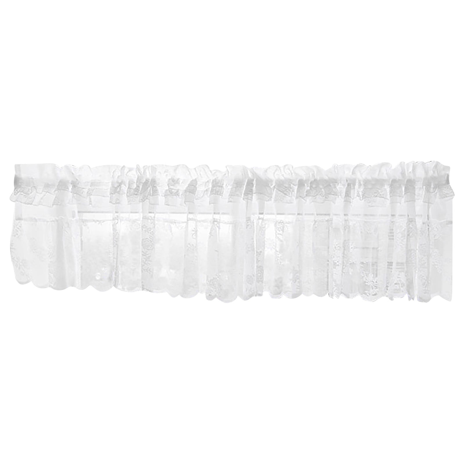 American White Curtain Lace Window Kitchen Decoration Short Curtain
