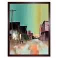 thumbnail image 1 of American Wild West Ghost Town Street Watercolour Art Print Framed Poster Wall Decor 12x16 inch, 1 of 5