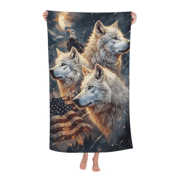 American Wolf And Eagle Bath Towel Soft and Highly Absorbent for Adults