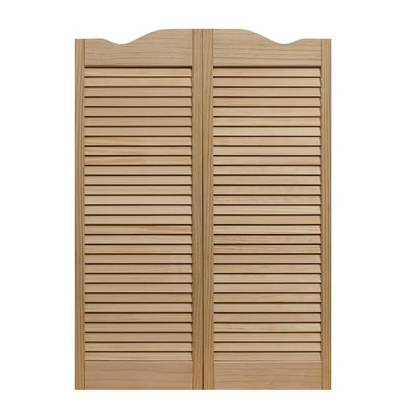 American Wood 583242 32 x 42 in. Dixieland Louvered Cafe Door, Unfinished Pine