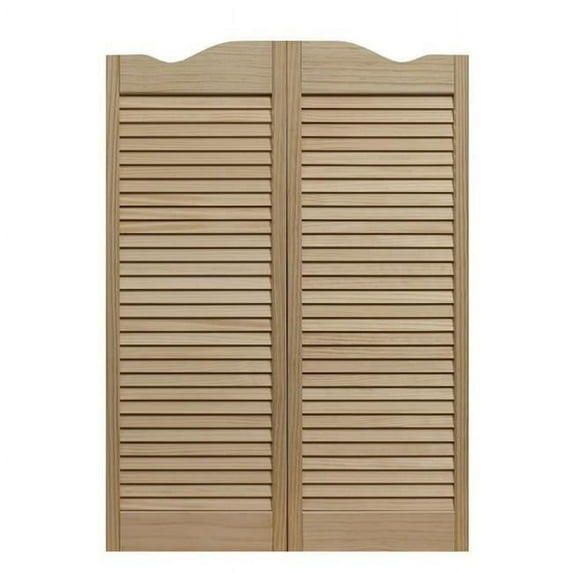 American Wood 583642 36 x 42 in. Dixieland Louvered Cafe Door, Unfinished Pine