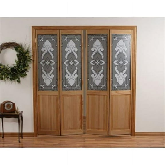 American Wood 851720 24 x 80 in. Half Glass Eternity Bifold Door, Unfinished Pine