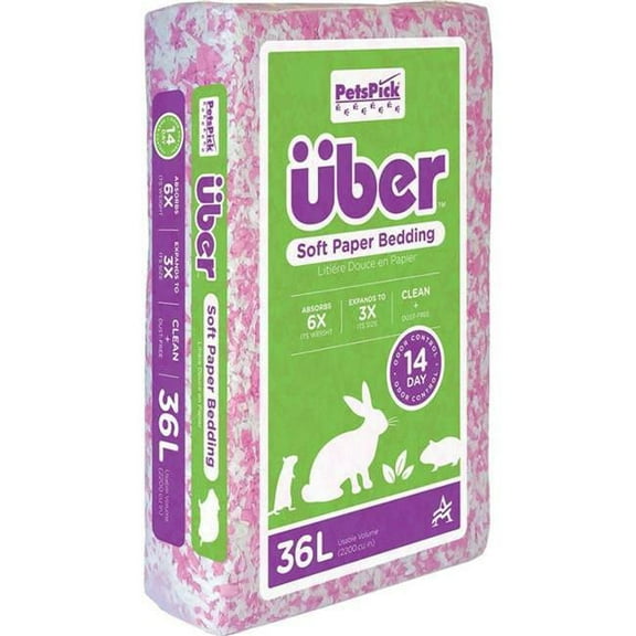 American Wood Fibers 80500-2200PWUBPKPNK Uber Soft Paper Pet Bedding, Pink & White