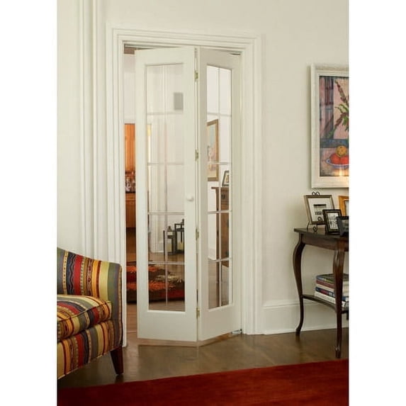 American Wood Pioneer Full Glass Bifold Door, 36-in. x 80-in., Unfinished Pine
