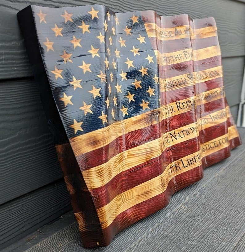 American Wood wooden flag 36 Inch