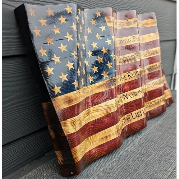 American Wood wooden flag 36 Inch